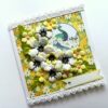 Sparkling white paper flowers handmade greeting card image