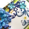 Sparkling Handmade Blue Paper Flowers Corner Greeting Card image