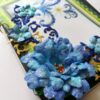 Sparkling Handmade Blue Paper Flowers Corner Greeting Card image
