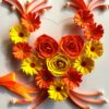 Yellow Themed Quilled Flowers in Heart Greeting Card image