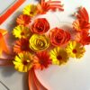 Yellow Themed Quilled Flowers in Heart Greeting Card image