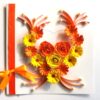 Yellow Themed Quilled Flowers in Heart Greeting Card image