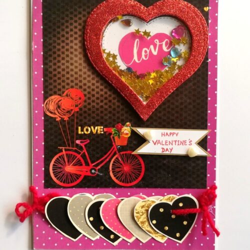 Love Hearty Shaker Handmade Greeting Card image