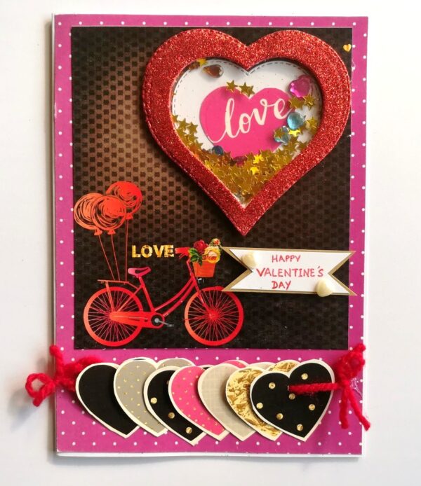 Love Hearty Shaker Handmade Greeting Card image Love Hearty Shaker Handmade Greeting Card image