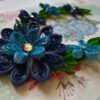 Sparkling Quilled Blue Flowers in Circle Greeting Card image