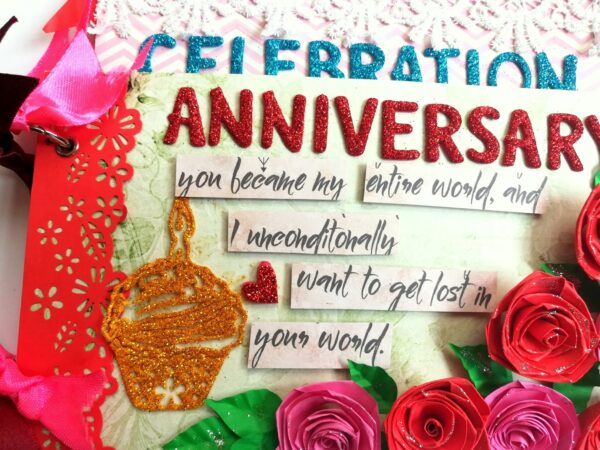 Cake Shaped Special Anniversary Scrapbook image Cake Shaped Special Anniversary Scrapbook image