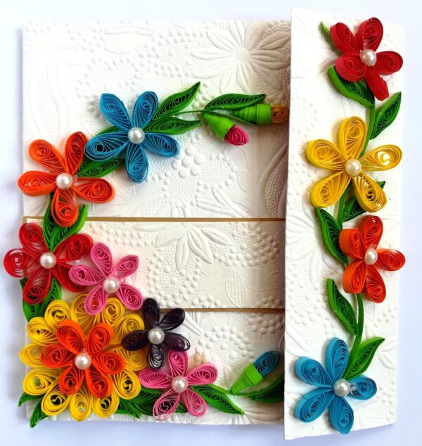 Multicolor Flowers Mini Scrapbook Greeting Card image