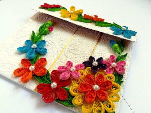 Multicolor Flowers Mini Scrapbook Greeting Card image