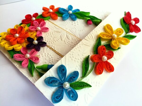Multicolor Flowers Mini Scrapbook Greeting Card image