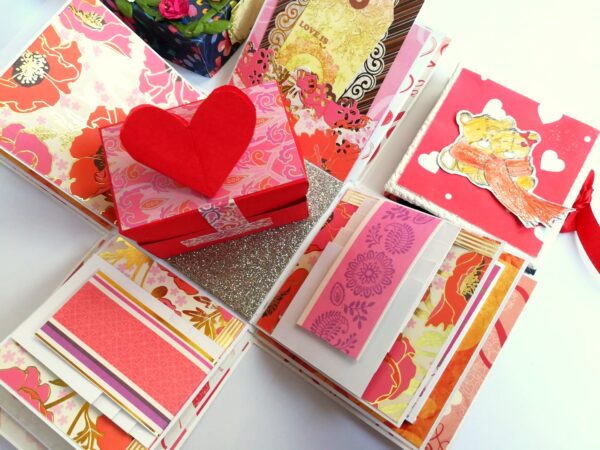 Love and Birthday Explosion Box with box and a mini booklet image