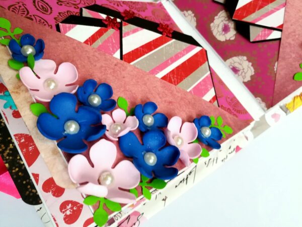Floral Theme Love Valentine Handmade Scrapbook image