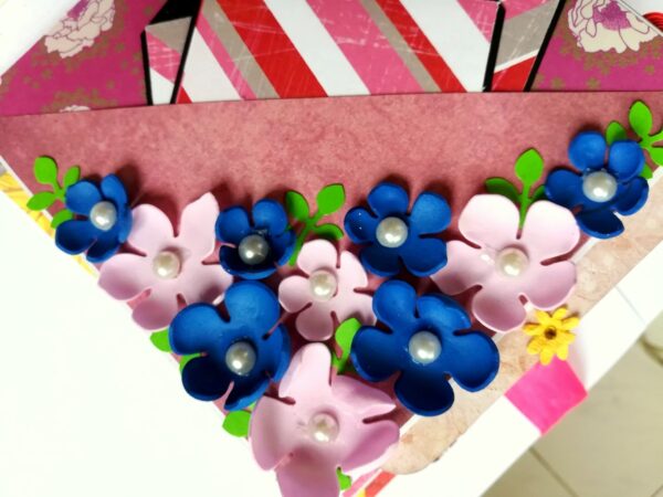 Floral Theme Love Valentine Handmade Scrapbook image