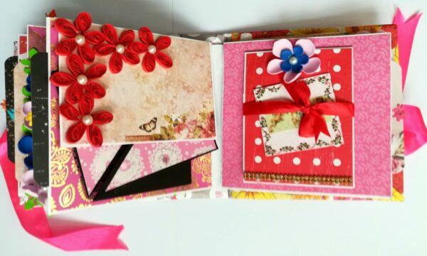 Floral Theme Love Valentine Handmade Scrapbook image