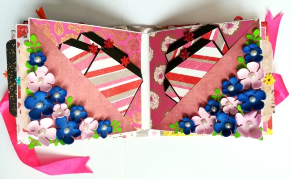 Floral Theme Love Valentine Handmade Scrapbook image