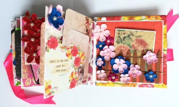 Floral Theme Love Valentine Handmade Scrapbook image