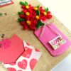 Red Quilled Flowers in Jar Greeting Card image