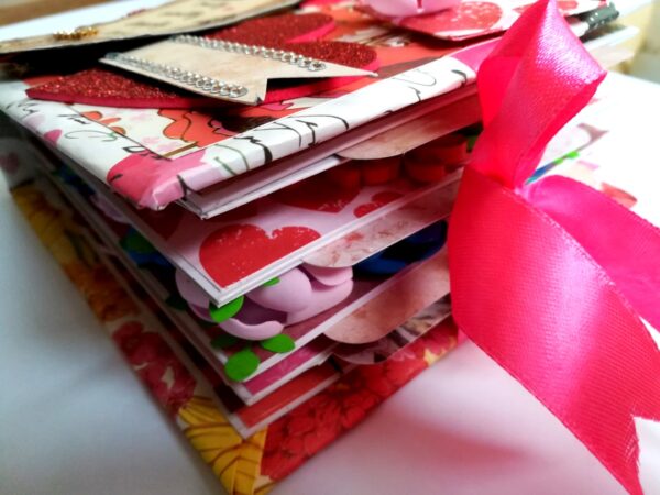 Floral Theme Love Valentine Handmade Scrapbook image