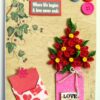 Red Quilled Flowers in Jar Greeting Card image