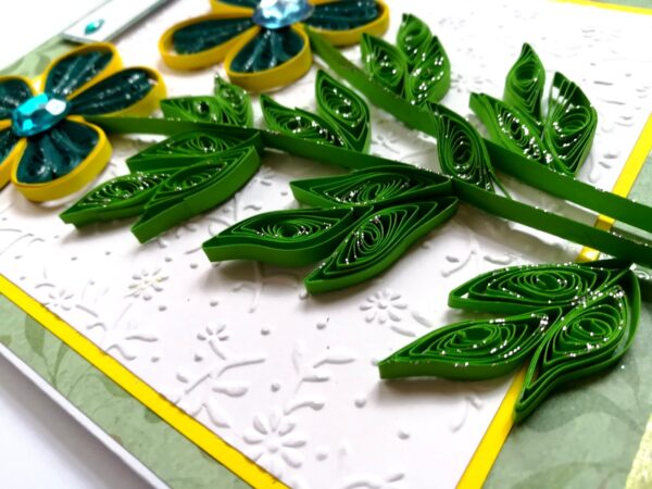 Blue Quilled Flowers Greeting card image Blue Quilled Flowers Greeting card image