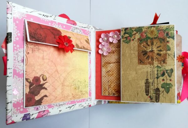 Floral Theme Love Valentine Handmade Scrapbook image