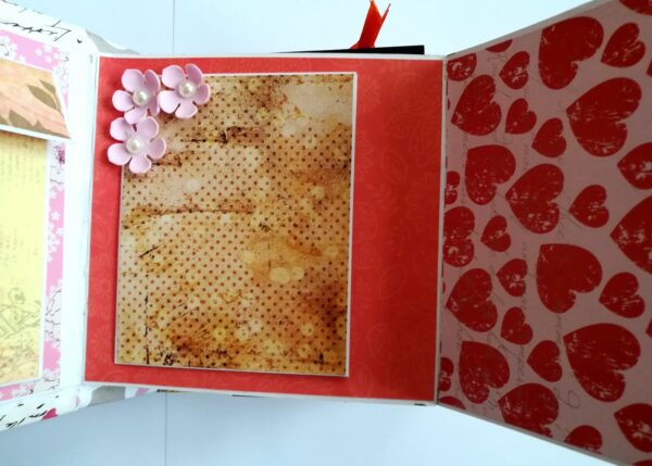 Floral Theme Love Valentine Handmade Scrapbook image