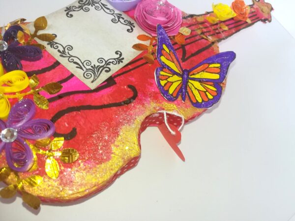 Beautiful Sparkling Colorful Paper 3d Guitar Gift image Beautiful Sparkling Colorful Paper 3d Guitar Gift image