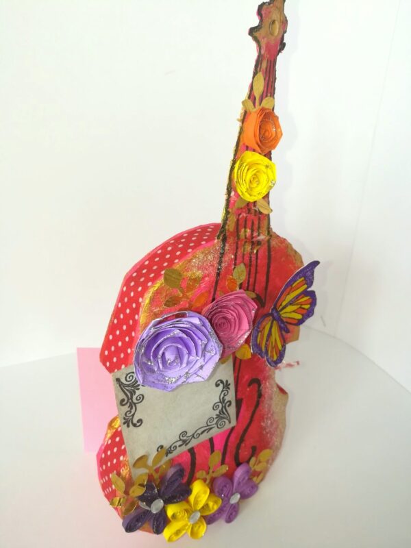 Beautiful Sparkling Colorful Paper 3d Guitar Gift image Beautiful Sparkling Colorful Paper 3d Guitar Gift image