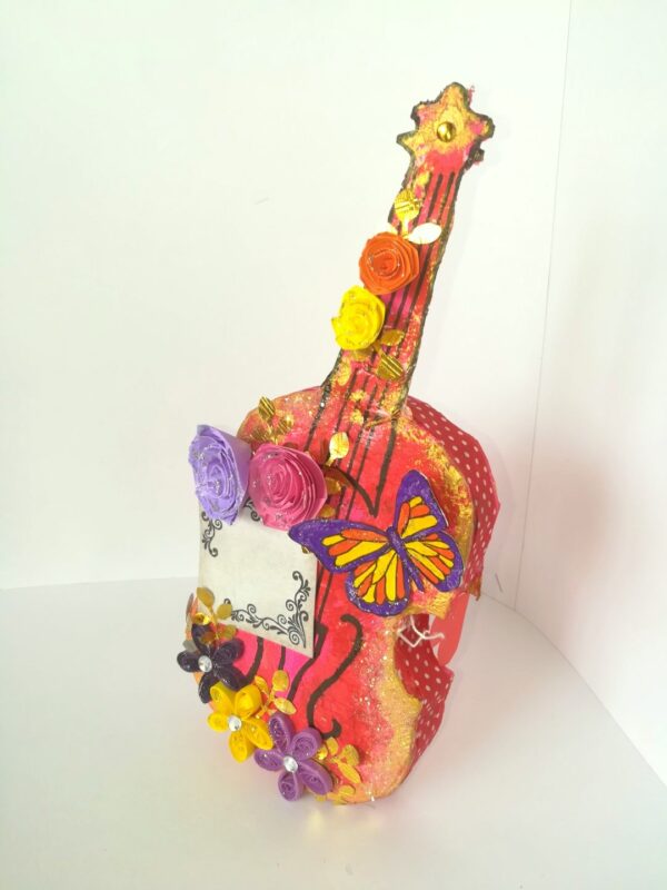 Beautiful Sparkling Colorful Paper 3d Guitar Gift image Beautiful Sparkling Colorful Paper 3d Guitar Gift image