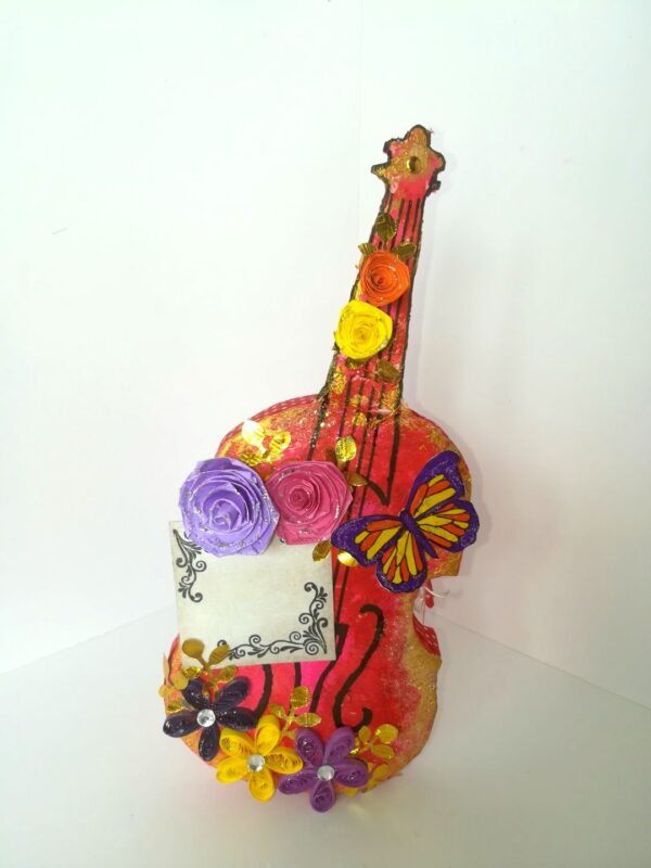 Beautiful Sparkling Colorful Paper 3d Guitar Gift image Beautiful Sparkling Colorful Paper 3d Guitar Gift image