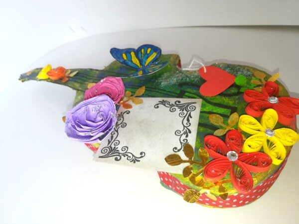 Beautiful Sparkling Colorful Paper 3d Guitar Gift image