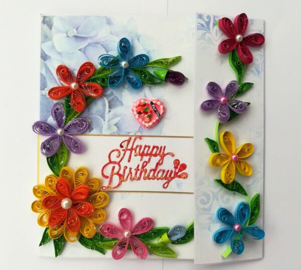 Multicolor Flowers Mini Scrapbook Greeting Card image Multicolor Flowers Mini Scrapbook Greeting Card image