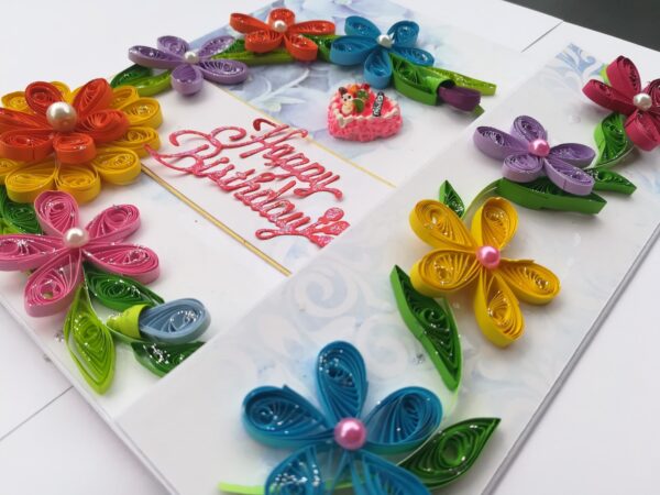 Multicolor Flowers Mini Scrapbook Greeting Card image Multicolor Flowers Mini Scrapbook Greeting Card image