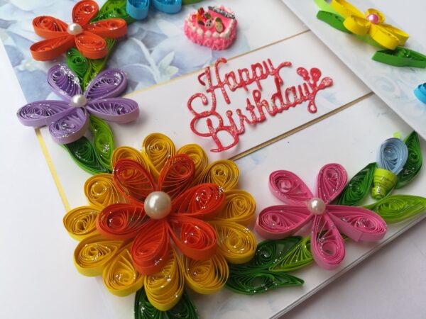 Multicolor Flowers Mini Scrapbook Greeting Card image Multicolor Flowers Mini Scrapbook Greeting Card image