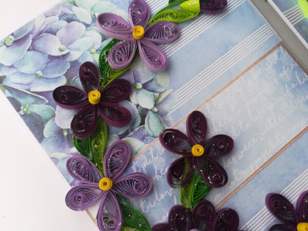 Purple Themed Flowers Mini Scrapbook Greeting Card image