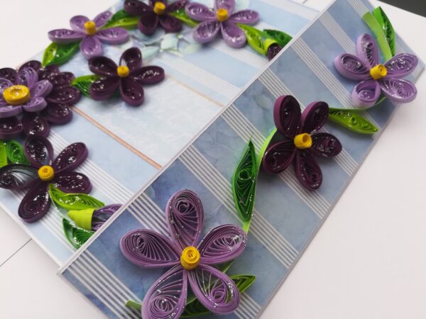 Purple Themed Flowers Mini Scrapbook Greeting Card image