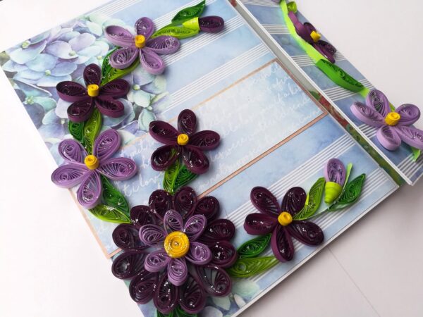 Purple Themed Flowers Mini Scrapbook Greeting Card image