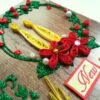 Red Quilled and Wreath New Year Handmade Greeting Card image