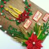 Red Quilled and Wreath New Year Handmade Greeting Card image