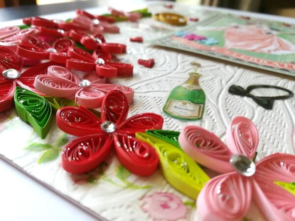 Happy Anniversary Quilled Flowers Greeting Card image