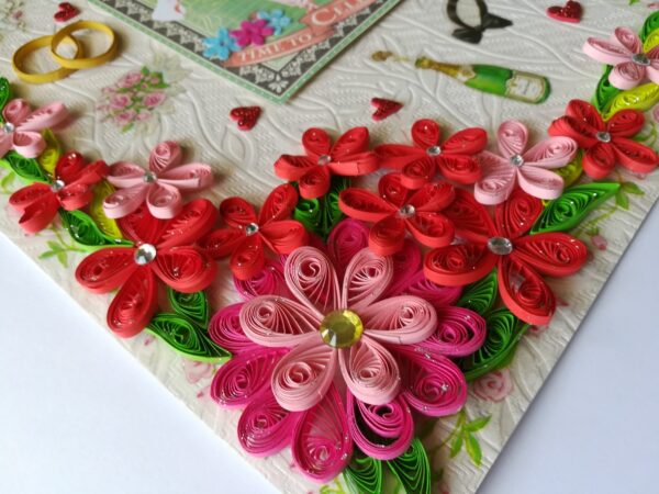 Happy Anniversary Quilled Flowers Greeting Card image