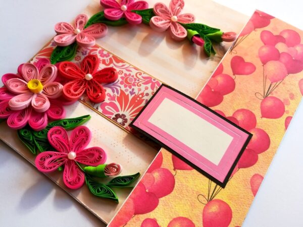 Pink Themed Mini Scrapbook Greeting Card image Pink Themed Mini Scrapbook Greeting Card image