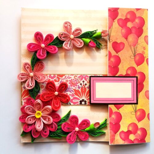Pink Themed Mini Scrapbook Greeting Card image