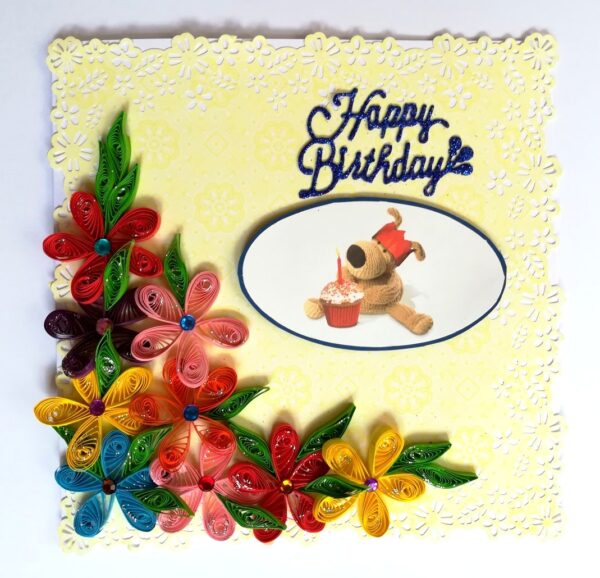Multicolor Flowers in Corner Greeting Card image Multicolor Flowers in Corner Greeting Card image