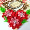 Sparkling Red Quilled Flowers Corner Love Greeting Card image
