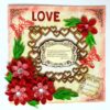 Sparkling Red Quilled Flowers Corner Love Greeting Card image