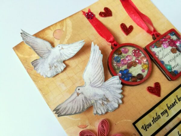 Sparkling Love Birds Shaker Greeting Card image Sparkling Love Birds Shaker Greeting Card image