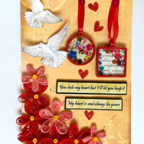 Sparkling Love Birds Shaker Greeting Card image