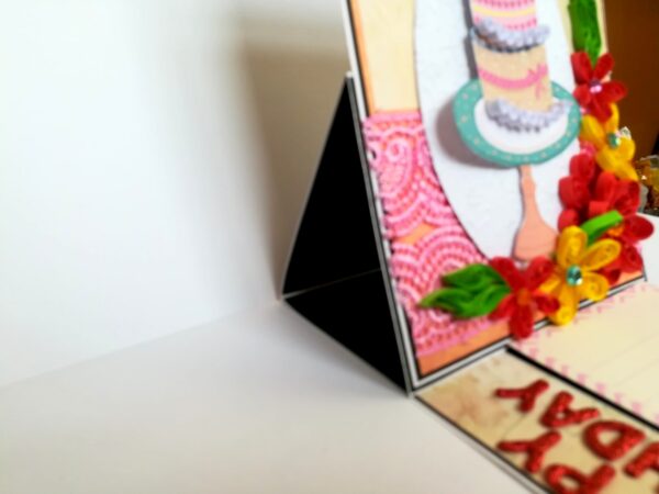 Happy Birthday with Quilled Flowers Greeting Card image
