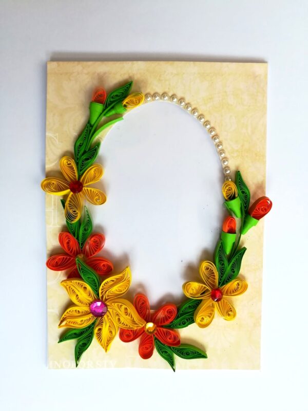 Yellow Themed Photo Frame Greeting Card image