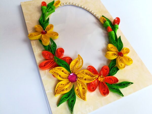 Yellow Themed Photo Frame Greeting Card image